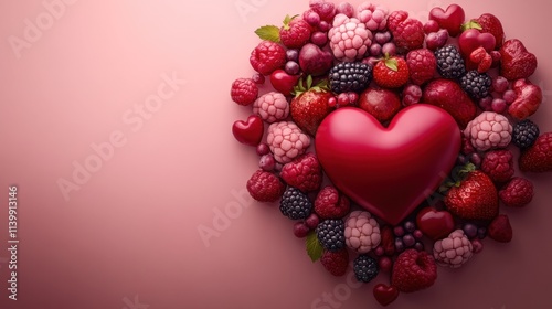 Heart Shaped Arrangement of Berries	
