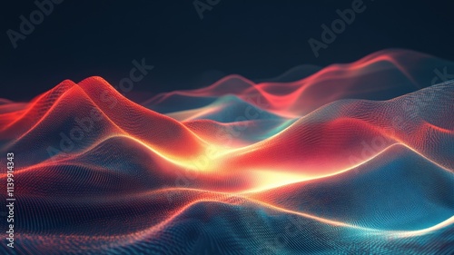 A futuristic neon landscape...