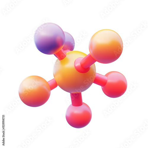 Colorful 3D molecular structure illustration