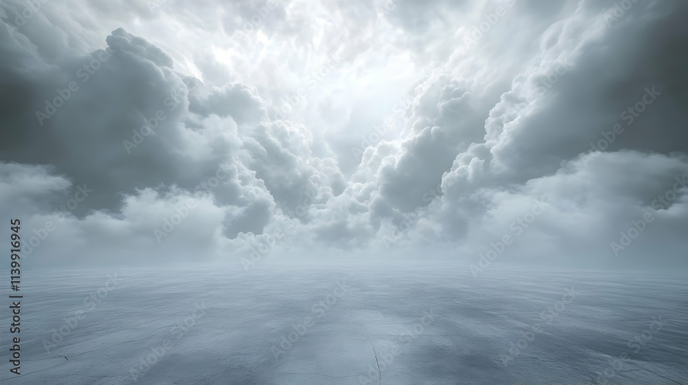 Fototapeta premium Dramatic 3D Cloudscape Background Illustration