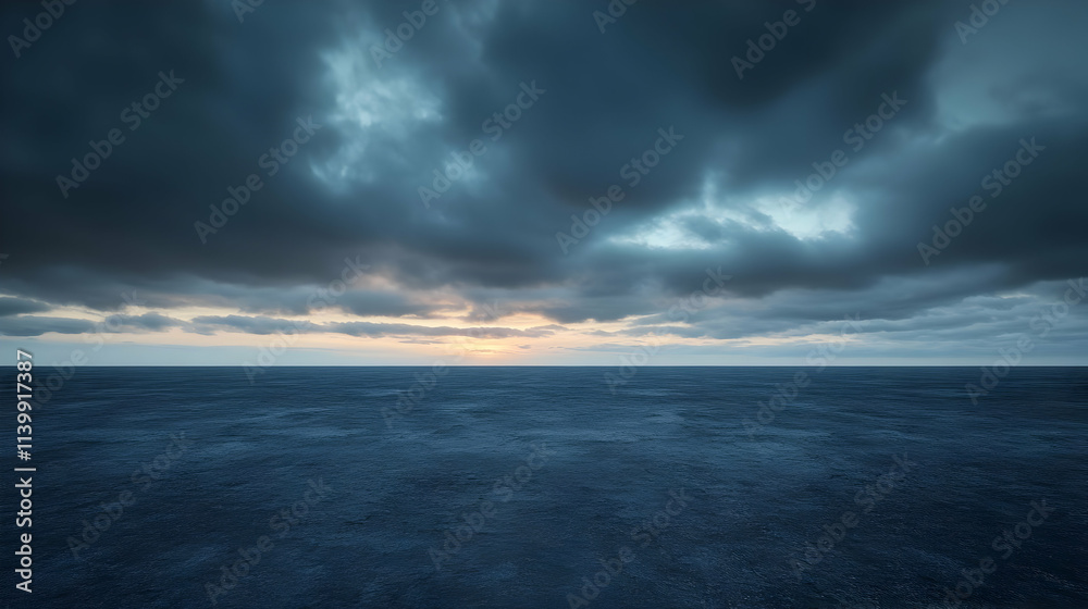 Obraz premium Dark Ocean Sunset Background Illustration