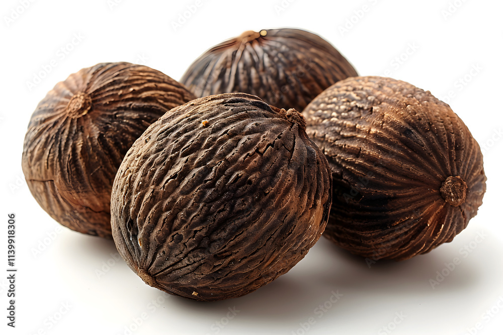 Photography of Whole Nutmeg on White Background – Aromatic Spice for Culinary Use for Food Blogs, Recipes, Spice Packaging, E-commerce, Cookbooks, Ads, Social Media, Health Websites Photography of Whole Nutmeg on White Background – Aromatic Spice for Culinary Use for Food Blogs, Recipes, Spice Packaging, E-commerce, Cookbooks, Ads, Social Media, Health Websites
