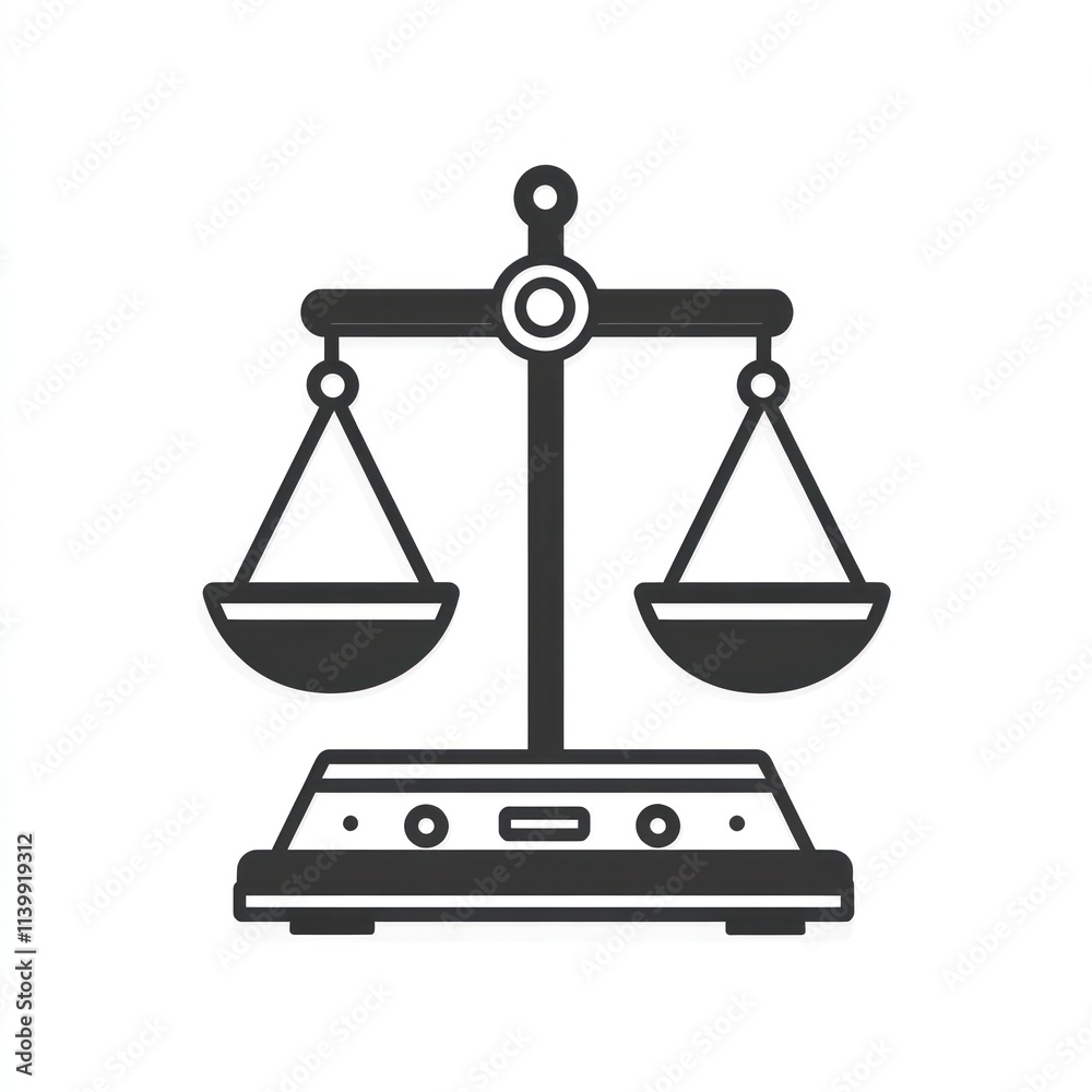 Simple black and white illustration of a scale.