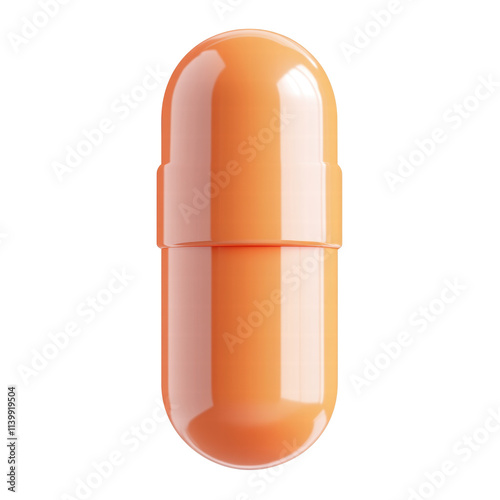 Glossy orange capsule on a black background