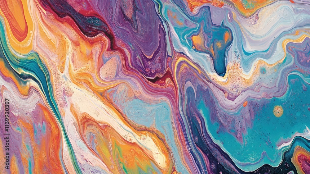 Abstract Fluid Acrylic Painting Swirls Colorful Design Abstract Fluid Acrylic Painting Swirls Colorful Design