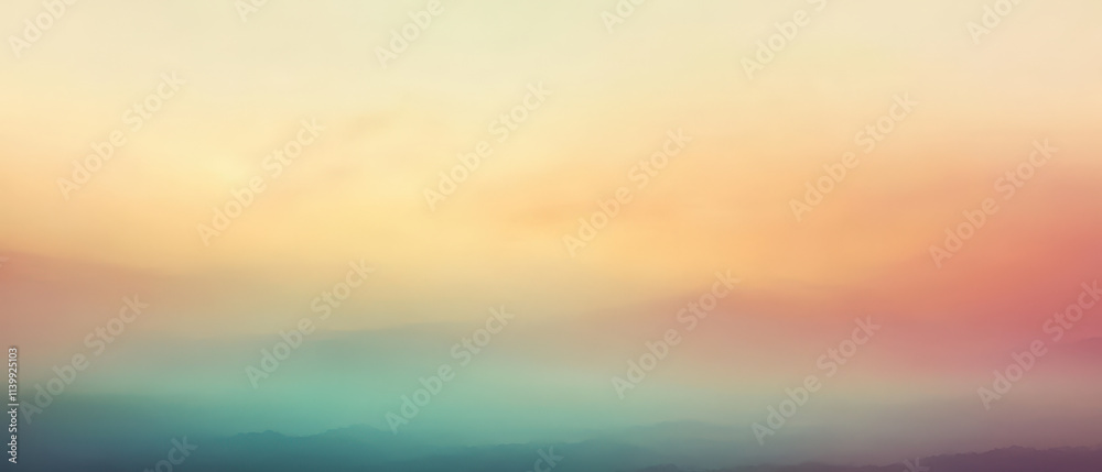A beautiful, colorful sky with mountains in the background A beautiful, colorful sky with mountains in the background