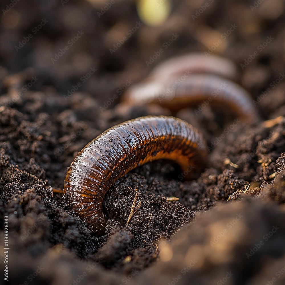 Worms aerating garden soil Worms aerating garden soil
