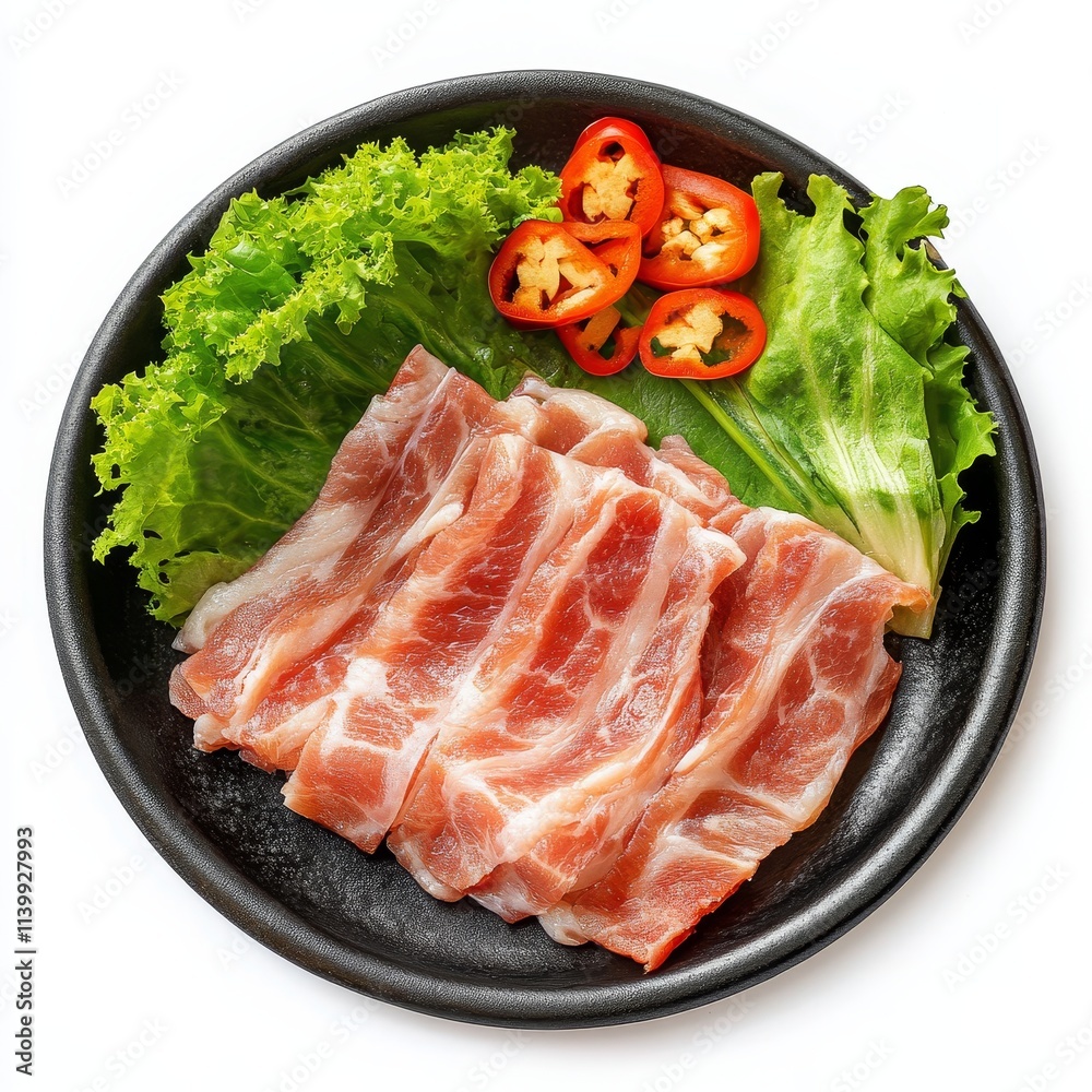 Samgyeopsal isolated on white background Samgyeopsal isolated on white background
