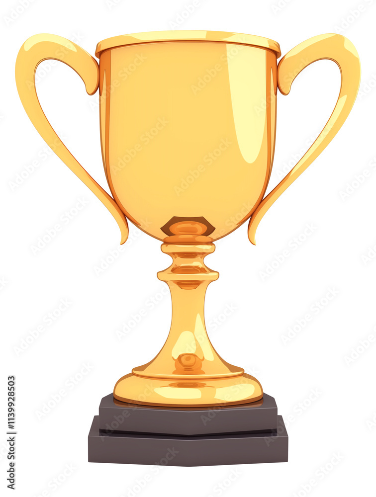 shiny golden trophy with classic design, featuring two elegant handles and black base, isolated on transparency background. Perfect for representing achievement and success shiny golden trophy with classic design, featuring two elegant handles and black base, isolated on transparency background. Perfect for representing achievement and success