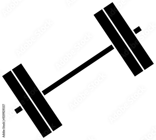 Solid Vector Icon for Dumbbell. Fitness vector