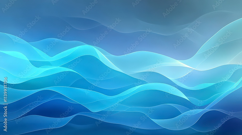 Fototapeta premium Abstract Blue Waves Flowing Energy Dynamic Background