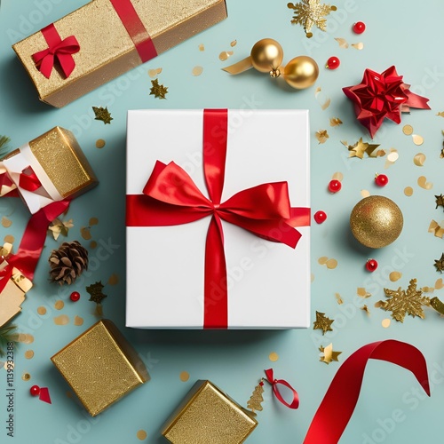 christmas card with gift boxes