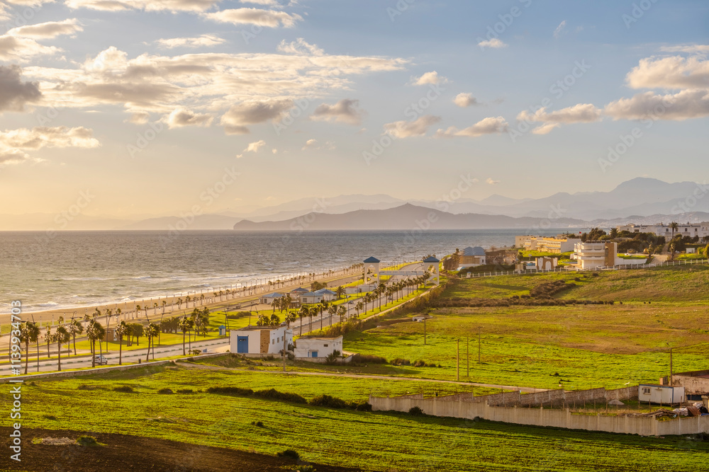 Beautiful Landscape of Fnideq with Sea View, Morocco in North Africa Beautiful Landscape of Fnideq with Sea View, Morocco in North Africa