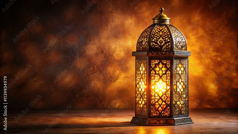 Traditional Arabic lantern glowing with intricate patterns against a dark background, Arabic, lantern, traditional Traditional Arabic lantern glowing with intricate patterns against a dark background, Arabic, lantern, traditional