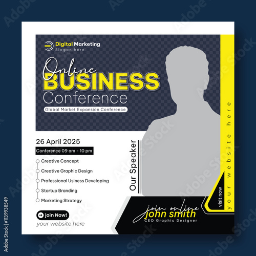 Online training session social media post template