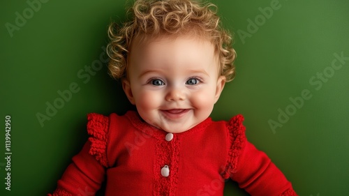 Cheerful Caucasian baby in ...