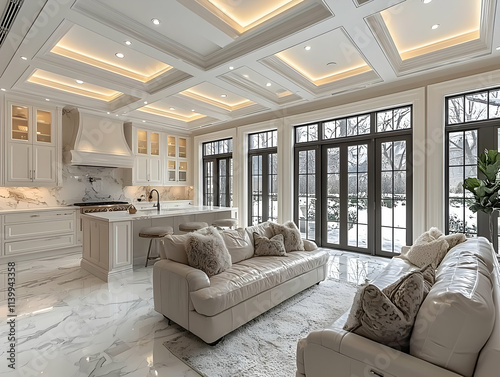 Luxury Home Interior Design: Modern Kitchen & Living Room