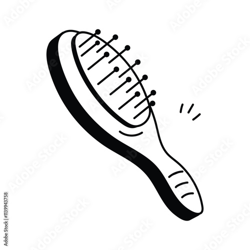 Minimalist icon of a hand brush, suitable for hairstyling