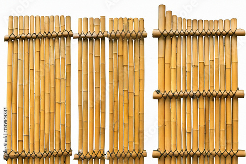 Set of bamboo fences, cut out