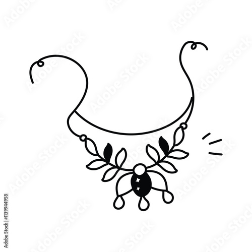 Icon of a necklace, perfect for fashion and jewelry visuals