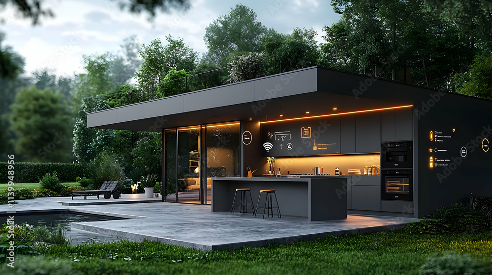 Smart Home Kitchen Design: Modern Outdoor Living Space Smart Home Kitchen Design: Modern Outdoor Living Space