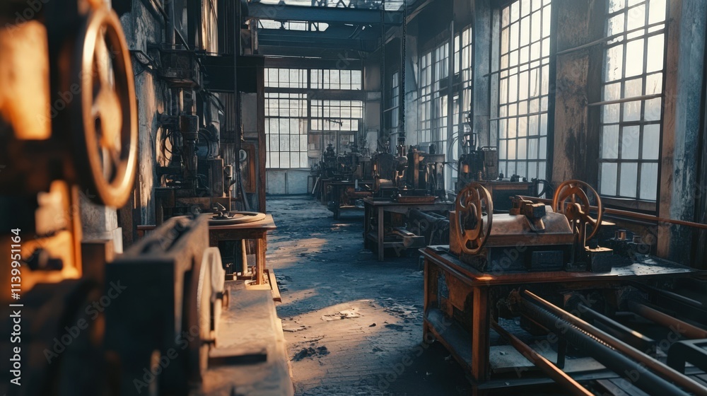 Abandoned Factory Interior With Old Machinery Abandoned Factory Interior With Old Machinery