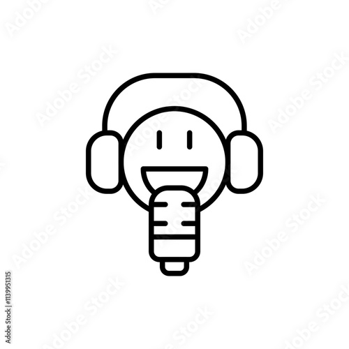 Dubbing outline icons, minimalist vector illustration ,simple transparent graphic element .Isolated on white background