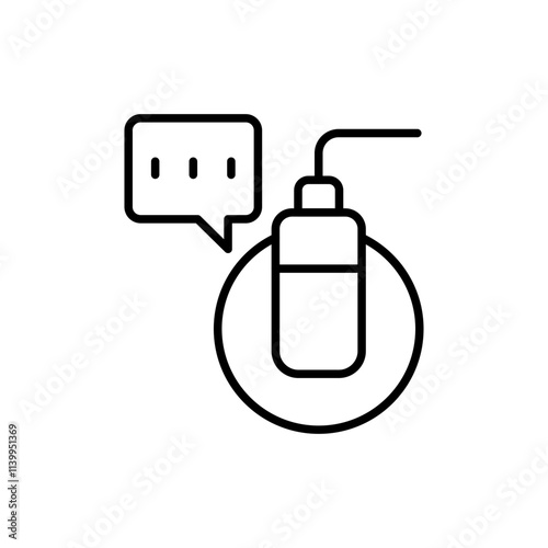 Dubbing outline icons, minimalist vector illustration ,simple transparent graphic element .Isolated on white background