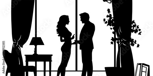 A backstage moment where actors share their thoughts before a performance, Vector Graphic