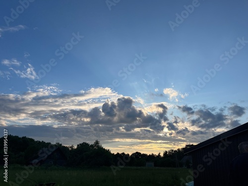 sunset in the garden 