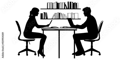 A person assists in a local language class as a volunteer instructor, Vector Graphic