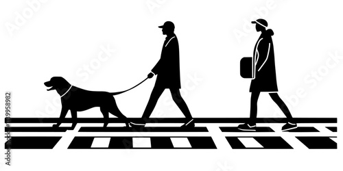 Individual instructing a dog to spin in place during a trick training session, Vector Graphic