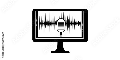 Multiple vocal layers aligned and mixed on a computer screen within a project file, Vector Graphic