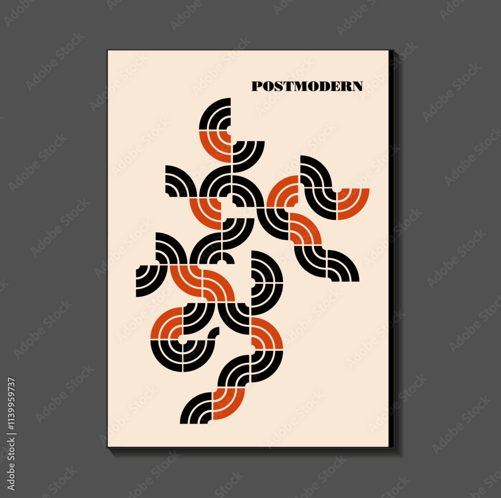 Poster inspired postmodern of vector abstract dynamic symbols with bold geometric shapes, useful for web background, poster art design, magazine front page, hi-tech print, cover artwork. Poster inspired postmodern of vector abstract dynamic symbols with bold geometric shapes, useful for web background, poster art design, magazine front page, hi-tech print, cover artwork.
