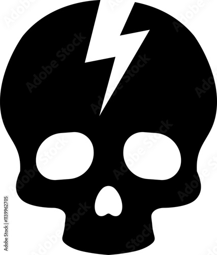 Cracked skull icon in flat style.