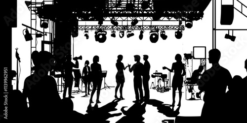 A backstage moment where actors share their thoughts before a performance, Digital Art