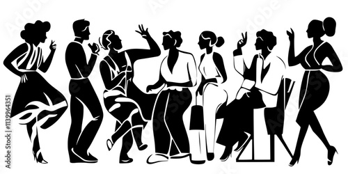 A group of performers engaging in a hip hop dance battle on the pavement, Digital Art