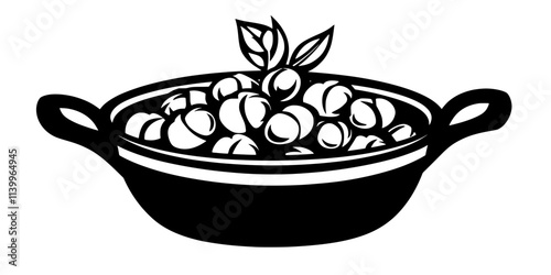 A pan of chickpeas roasting in the oven with various seasonings, Digital Art