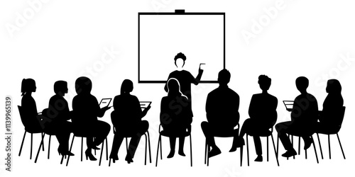 A person assists in a local language class as a volunteer instructor, Digital Art