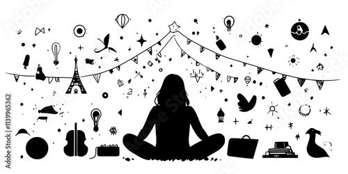 A person engages in language learning activities at a cultural festival, Digital Art