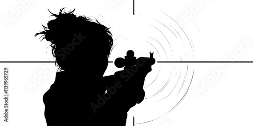 A person moving through a virtual map, aiming and eliminating opponents during gameplay, Digital Art