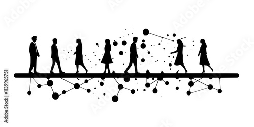 A person moving a game piece across a board as others observe potential strategies, Digital Art