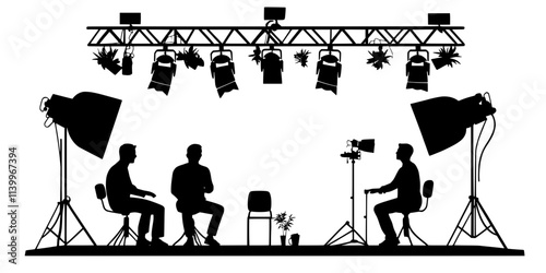 Actors exploring different scenarios while improvising in a practice session, Digital Art
