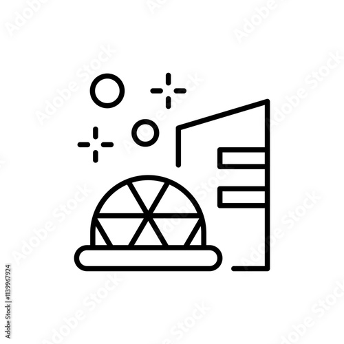 Mars station outline icons, minimalist vector illustration ,simple transparent graphic element .Isolated on white background