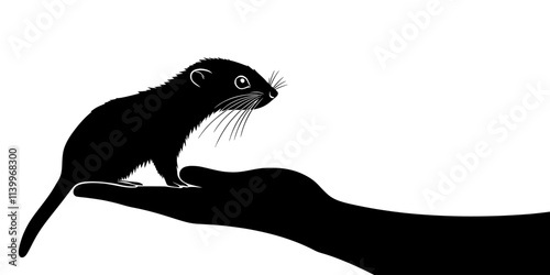 An individual handling a ferret, demonstrating safe lifting techniques for small mammals, Digital Art