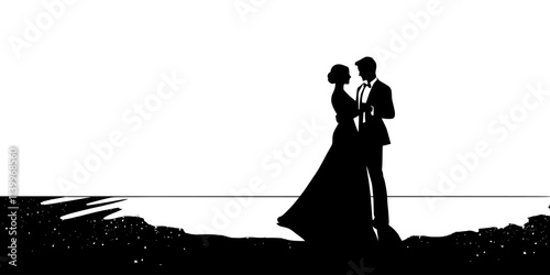 Couples showcasing their grace and poise on a ballroom dance floor, Digital Art