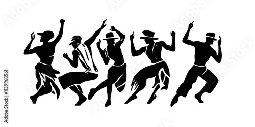 Dancers celebrating their performance success after a local hip hop event, Digital Art