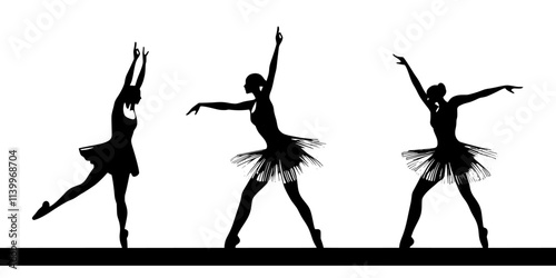 Dancers performing intricate movements on stage during a classical ballet performance, Digital Art