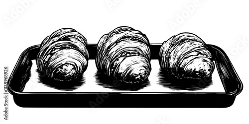 Freshly baked pastries cooling on a tray placed on a kitchen countertop, Digital Art