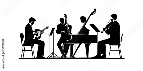 Musicians tuning their instruments before the start of a scheduled performance, Digital Art